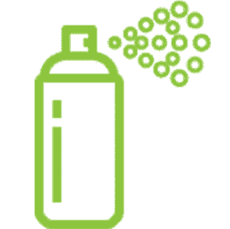 Line art of aerosol spray can representing spray extermination